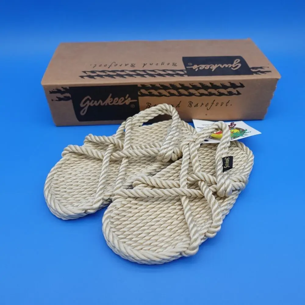 Gurkee's Neptune Children s Size 2 Beige Rope Sandals New in Box Mexico
